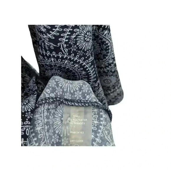 Tommy Hilfiger Navy Blue & White Medallion Print 3/4 Sleeve Back Zip Dress 8 - Picture 10 of 10